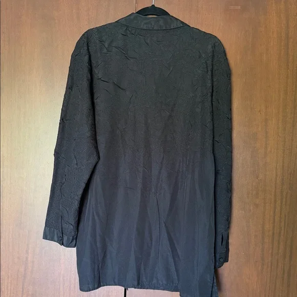 Chico's Black Long-Sleeve Button Front Blouse - Picture 3 of 7